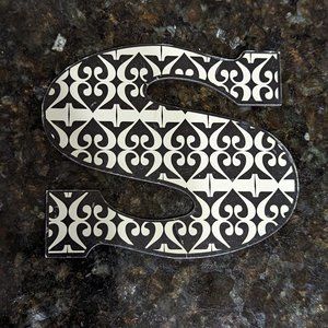 3 for $10 ⭐ Large "S" Black & White Magnet, 4.5x4"